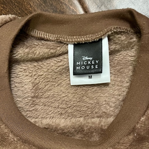 DISCONTINUED BROWN PLUSH DISNEY MICKEY MOUSE CREWNECK SWEATSHIRT SIZE MEDIUM - Picture 10 of 10